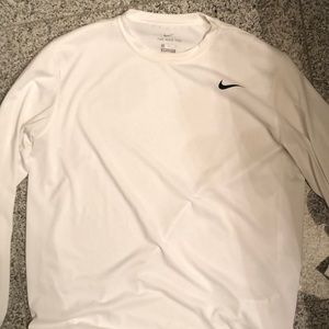 White Nike dri fit long sleeve tee